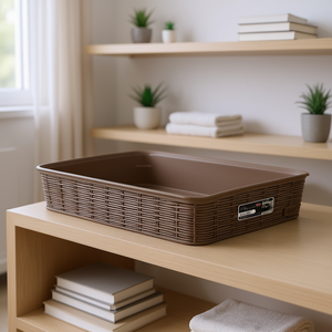 Cesta ELEGANCE de Stefanplast en Gris Paloma (35x26x6cm), Solución de Almacenamiento con Diseño Elegante, Modelo 30951 - Product Image 3