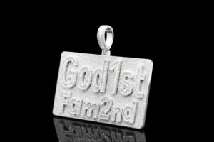 Pendentif en acier inoxydable personnalisé en gros, hip hop, serti de diamants CZ - Product Image 3