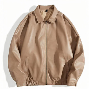 Custom Fashion leather jacket Men's Motorcycle Jacket Outdoor Casual Moto Leather Bomber Jacket - Product Image 2