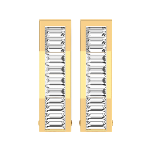 Clous d'oreilles en or massif 18 carats 1.07 carats VS1 Clarity Baguette Cut IGI Certified Lab Grown Diamond pour femmes - Product Image 1