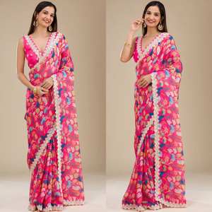 Sari de luxe indien traditionnel fabriqué à la main en soie Dola Premum pour exportation Designer traditionnel Saree pour les femmes Vente en gros OEM - Product Image 4