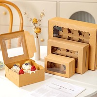 Petite mini boîte à gâteau de luxe avec logo personnalisé Papier kraft personnalisé avec insertion dans une fenêtre transparente Emballage de cupcake en relief