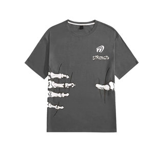 Cantidad a granel de alta calidad 100% camisetas de algodón para hombres con logotipo personalizado, ropa informal transpirable y de secado rápido - Product Image 1