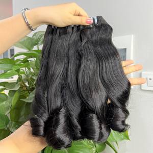 Extensiones de cabello vietnamita de alta calidad, doble onda de agua, Color naranja, alineada cutícula, máquina de cabello Remy, doble trama - Product Image 4