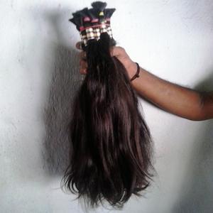 100% Unprocessed Straight Indian Human Hair Bundles, Natural Black Remy Hair Extensions Weft <b>Tangle</b>-Free Shedding-Free Bulk Hair - Product Image 4