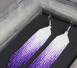 Quality <b>Emerald</b> Green Beaded Tassel Earrings - Product Image 1