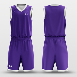 Maglia da Basket Reversibile di Alta Qualità per Marco <span class=keywords><strong>Aziz</strong></span>, Design Personalizzato Viola e Bianco, Abbigliamento Sportivo Traspirante - Pantaloncini e Pantaloni - Product Image 4