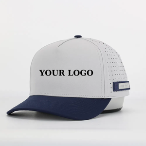 VN, venta al por mayor, logotipo bordado 3D personalizado, Parche de PVC lateral, agujeros cortados a láser impermeables, sombrero de Golf deportivo de 5 paneles, gorra de béisbol de plástico - Product Image 2