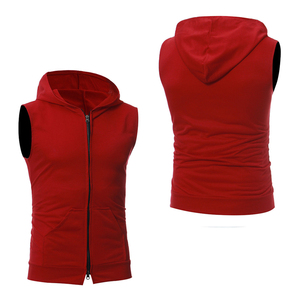Wholesale Fleece Warm Fashion <b>Sleeveless</b> <b>Hoodie</b> <b>Men's</b> Casual Sweatshirt Pullover <b>Hoodie</b> Customizable Logo Design - Product Image 5