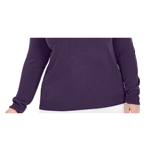Cardigan invernale viola con collo alto Luxsoft da donna Karen Scott, taglia 1X - Product Image 3