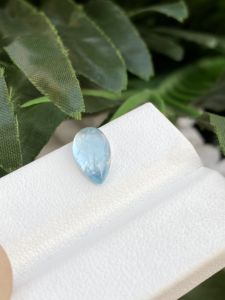 Cabochon en forme de poire de couleur supérieure en pierre précieuse naturelle 1.97 carat aigue-marine avec un bon lustre pour la fabrication de bijoux - Product Image 2