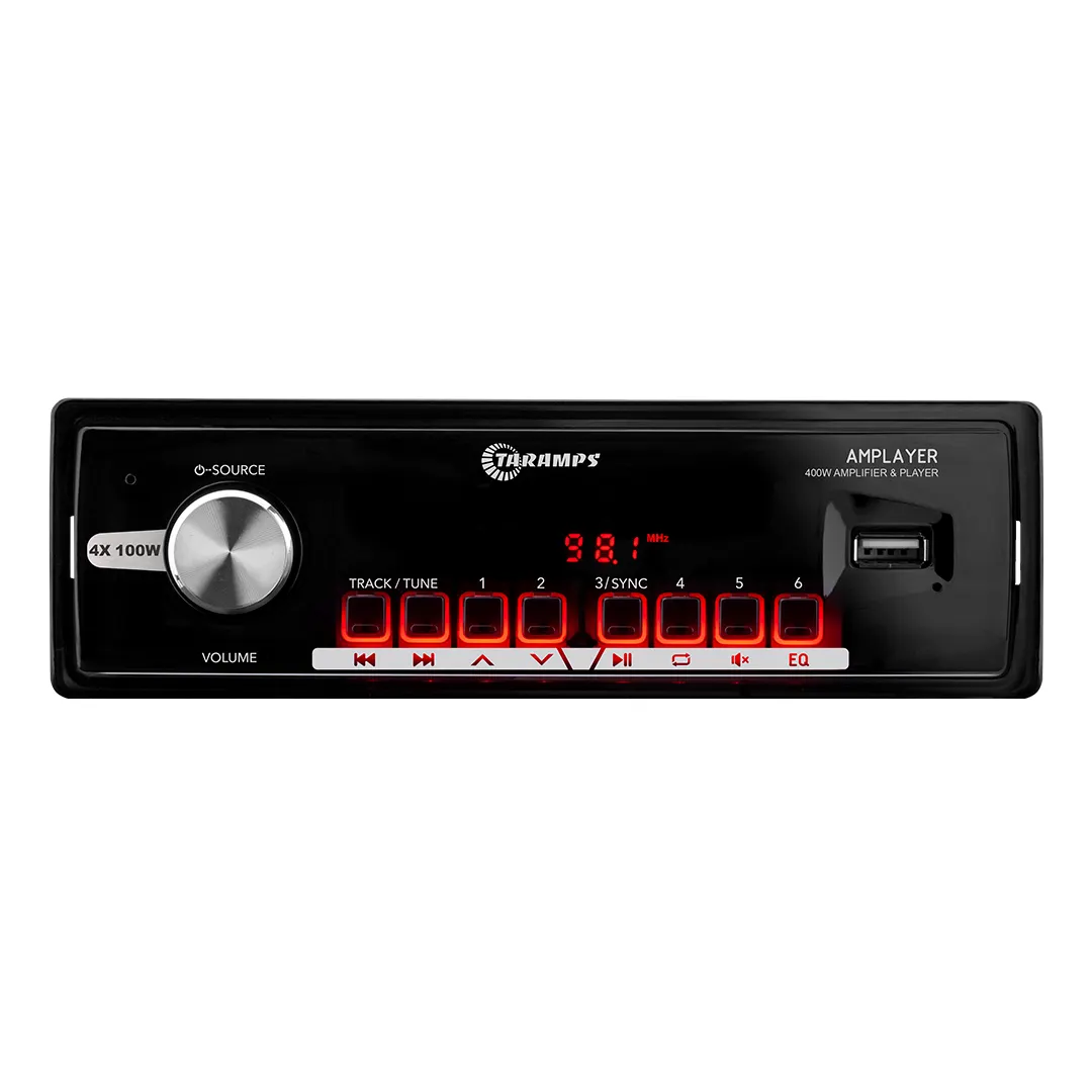 Taramps Amplayer 400 4 Kanäle 14,4 VDC 400 Watt Bluetooth-Funktion Autoradio Medien empfänger FM-Radio USB-LED-Anzeige leistung