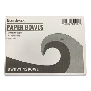 Tazón Desechable de Papel Blanco para Comida, 12 oz, Boardwalk CB12B1008125A, para Fiestas (1000 por Caja) - Product Image 1