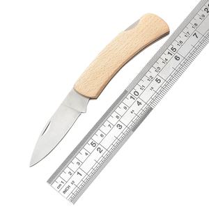 Couteau de camping pliant en acier inoxydable de qualité supérieure personnalisé en gros OEM ODM Couteau à fruits d'extérieur portable en bois DIY - Product Image 4