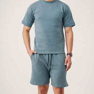Ensemble de survêtement et short d'été 2 pièces personnalisé pour homme en coton respirant, coupe oversize, vierge - Product Image 2