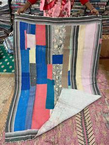 Handmade Eco-Friendly Cotton Kantha <b>Patchwork</b> Reversible Quilt Bedspread Soft Lightweight Floral Boho <b>Bedding</b> Blanket - Product Image 1