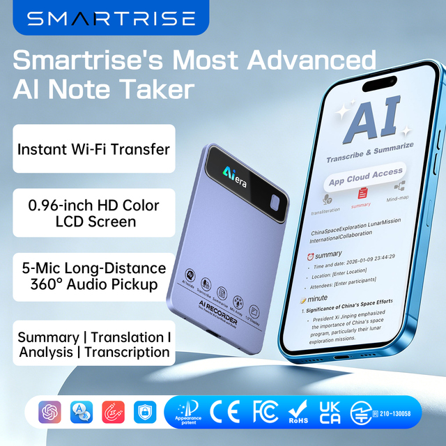 Digital Voice Recorder ChatGPT AI Magnetic Dictaphone Transcribe Note Taker 54H Recording for Meeting Interview Lecture Business