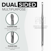 Pousse-cuticules double tête en acier inoxydable, nettoyeur d'ongles professionnel, personnalisable pour salon de beauté, soin des ongles, marque privée