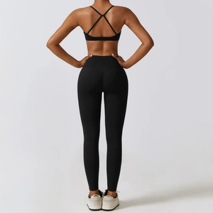 Gran oferta de ropa deportiva, ropa de gimnasio, ropa activa, Sujetador deportivo de Yoga, conjunto de pantalones de cintura alta, ropa de Yoga para mujer - Product Image 3