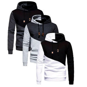 เสื้อฮู้ดบล็อกสี 3 ชิ้น สำหรับผู้ชาย - เสื้อผ้าลำลองสไตล์สตรีท ผ้าฝ้ายถัก 100% น้ำหนัก 360 กรัม ทรงปกติ มีกระเป๋า เหมาะสำหรับฤดูหนาว - Product Image 1