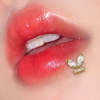 Boucle d'oreille clou papillon en titane ASTM F136 hypoallergénique à dos plat et filetage interne pour piercing, vente en gros de bijoux