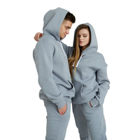 Ensemble de survêtement unisexe haut de gamme tendance pour couple, sweat à capuche, 100 % coton écologique, idéal pour la gym et le streetwear hivernal