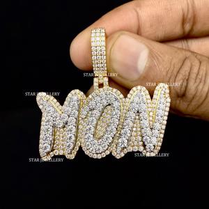 Joyería STAR, Colgante de Letra Unisex con Diamante Cultivado en Laboratorio, Chapado en Oro de 10K, Corte Brillante, Estilo Hip Hop, Personalizado, para Uso Diario - Product Image 2