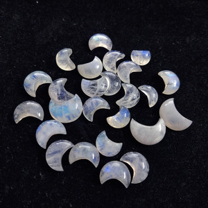 Pierre précieuse arc-en-ciel blanche en forme de croissant de lune, pierres en vrac, cabochon de lune, toutes tailles - Product Image 4