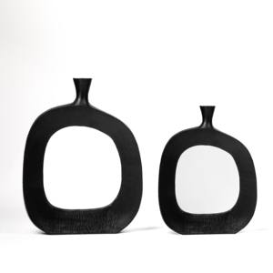 Vase à fleurs en métal pour la décoration intérieure, vase en aluminium pour la maison et le salon Décoration de table vintage et hôtels - Product Image 2