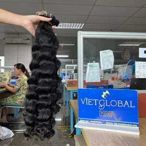 天然波浪胶带头发人发假发生越南头发天然颜色优质