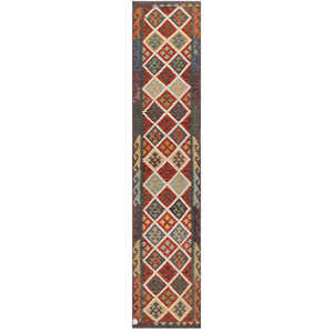 Alfombra de Pasillo Kilim Maimana de Afganistán de Imaco Rugs, 386 x 81 cm - Product Image 1