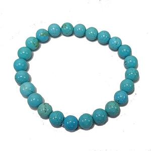 Pulsera de cuentas redondas de turquesa hecha a mano, cuentas de cristal, joyería de moda para hombres y mujeres, regalo de piedras preciosas energéticas - Product Image 1