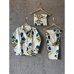 Nuevo Conjunto de pijama de algodón estampado, regalo para mujer, precio al por mayor, traje de noche de algodón para mujer, ropa de salón de algodón puro y ropa de dormir - Product Image 1