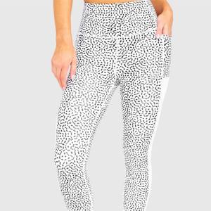 กางเกงโยคะออกกำลังกายเอวสูงสำหรับผู้หญิงกางเกงเลกกิ้งตาข่ายผ้าสแปนเด็กซ์พิมพ์โลโก้ - Product Image 2