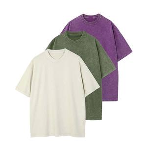 Oversized Vintage Acid Wash Tshirt for Men Cotton Solid T Shirt Streetwear Basic Tees Casual Baggy Loose Shirts - Product Image 1