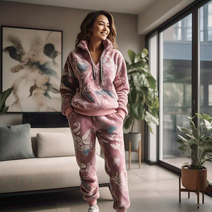 Ropa deportiva con estampado digital, sudadera y pantalones de chándal para mujer, chándal para correr, estampado por sublimación, chándal para mujer - Product Image 3