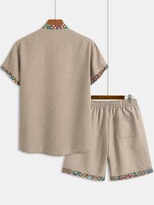 Venta al por mayor de camisetas gemelas con logotipo personalizado para hombre, conjunto de dos piezas de alta calidad, conjunto de camisas gemelas de algodón suave para hombre, conjunto de dos piezas para el verano - Product Image 2