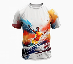 เสื้อยืดโพลีเอสเตอร์ผู้ชาย พิมพ์ลายโลโก้ทั่วตัว ออกแบบเองได้ แห้งเร็ว เหมาะสำหรับออกกำลังกาย เล่นกีฬา และใส่ในยิม - Product Image 1