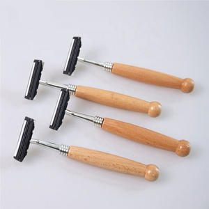 Maquinilla de afeitar de seguridad para hombre, hoja de doble filo, hoja individual, sin manchas, Color madera y acero, novedad de 2023 - Product Image 5