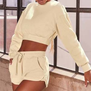 Conjunto Deportivo Casual de 2 Piezas para Mujer, Sudadera con Capucha y Pantalones Cortos, Transpirable, de Algodón y Felpa, con Bordado, Estilo Vintage, Lavado Ácido - Product Image 6