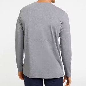 เสื้อยืดแขนยาวสำหรับผู้ชายเสื้อยืดผ้าถักเข้ารูปทำจากผ้าฝ้าย100% คุณภาพสูงสำหรับ2025 - Product Image 2