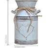 Vase en métal shabby chic français, vase galvanisé pour fleurs, bidon à lait, seau rustique, décoration de ferme - Product Image 3