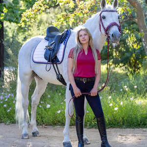 <b>Glitter</b> Matching Equestrian Style Saddle Pad Set | High-Density Breathable Fabric Professional English Dressage Gear - Product Image 2