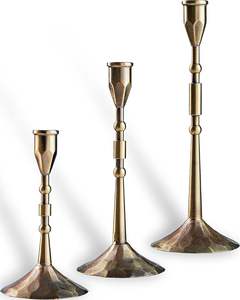 Juego de 3 portavelas de bronce, candelabros, decoración para decoración del hogar y Navidad - Product Image 1