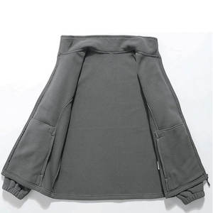 Chaqueta de Forro Polar Gris Pizarra de 240 g/m², Gruesa, Térmica, Capa Intermedia, Ropa de Trabajo de Otoño, OEM al por Mayor, Cierre Completo, Bordado Frontal - Product Image 3