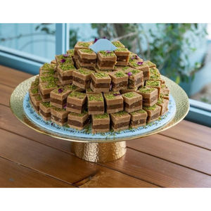 Merveilleux plateau à desserts en métal doré martelé écologique bol de service au chocolat de qualité pour les mariages décoratif poli - Product Image 1