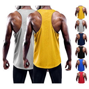 Camiseta sin mangas deportiva transpirable de secado rápido para hombre, camiseta de gimnasio de punto con estampado de Color sólido de gran tamaño - Product Image 5