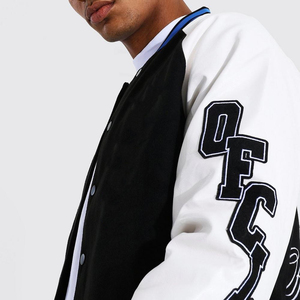 Vestes pour hommes Veste pour hommes Varsity Baseball personnalisée Veste noir blanc Letterman College Style Streetwear Laine Cuir Manches - Product Image 4