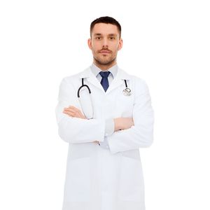 Protective Lab Coat White Medical Cotton Disposable <b>Black</b> Blue Unisex Adult OEM Needle Detection Seamless - Product Image 2