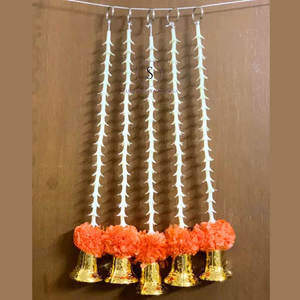 Nueva llegada 2025 diseñador flor artificial campana guirnalda guirnaldas multicolores para fiesta de boda y Haldi, Mehndi, decoración Sangeet - Product Image 2